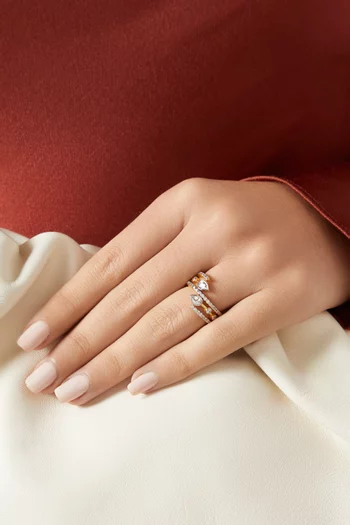 Embellished Ring in 24kt Gold-plated Sterling Silver