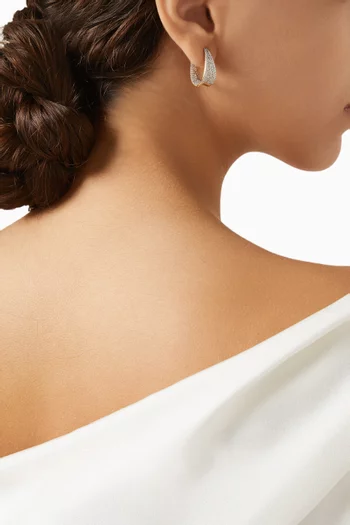 Embellished Hoop Earrings in in 24kt Gold-plated Sterling Silver