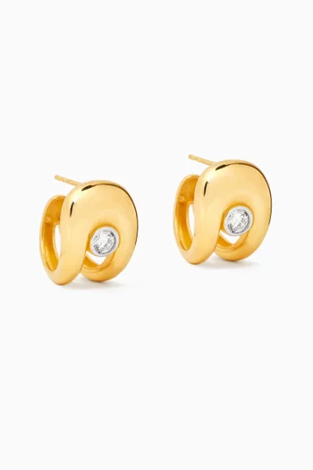 Embellished Earrings in 24kt Gold-plated Sterling Silver