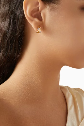 Embellished Hoop Earrings in 24kt Gold-plated Sterling Silver