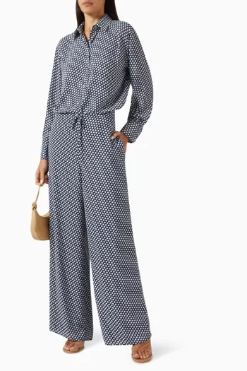Geo-print Wide-leg Pants