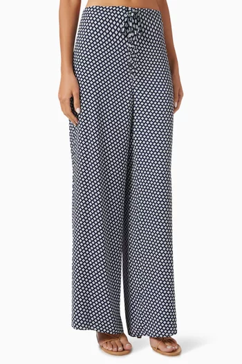 Geo-print Wide-leg Pants