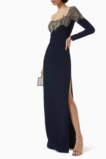 Gabriel One-shoulder Gown in Crepe