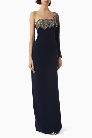 Gabriel One-shoulder Gown in Crepe