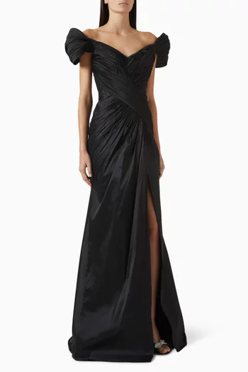Juman Gathered Gown in Taffeta