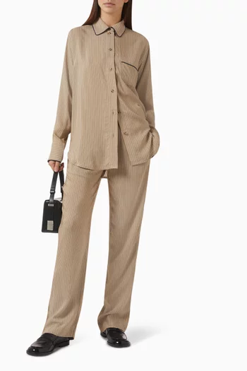 Pleated Pyjama Pants in Viscose Blend