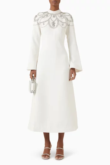 Odetta Embellished Midi Dress