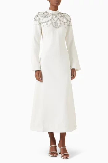 Odetta Embellished Midi Dress