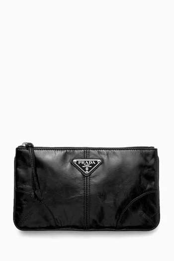 Zipper Pouch in Leather