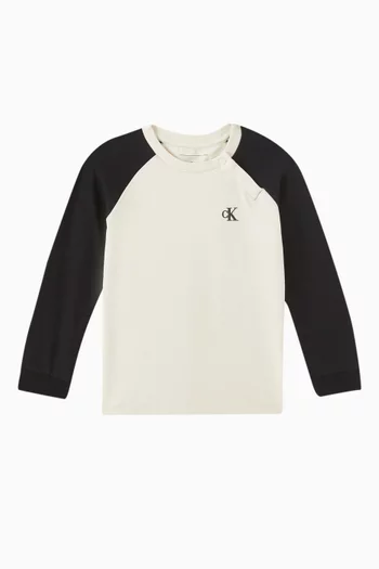Colour-block Logo T-shirt in Cotton
