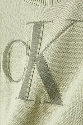 Relaxed Logo Sweater in Cotton Knit