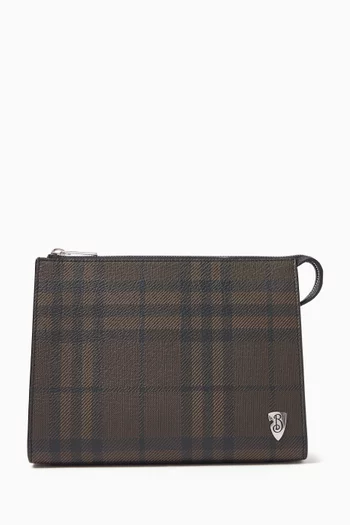 B Shield Pouch in Coated-canvas