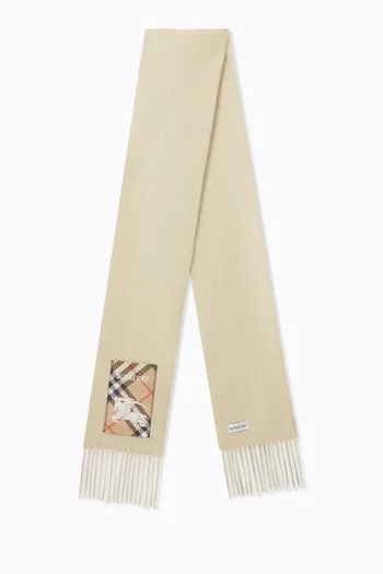 Check Label Scarf in Cashmere