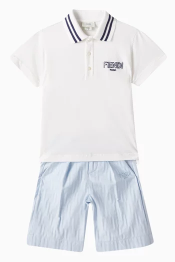 Logo-embroidered Polo Shirt in Cotton Pique