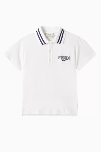 Logo-embroidered Polo Shirt in Cotton Pique