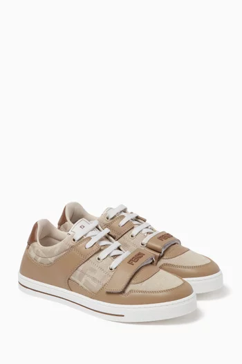 Monogram Sneakers in Leather & Jacquard