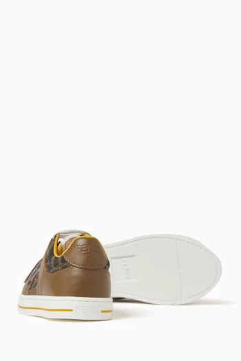 Monogram Sneakers in Leather & Jacquard