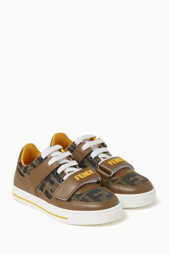 Monogram Sneakers in Leather & Jacquard