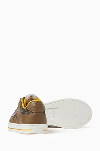Monogram Sneakers in Leather & Jacquard