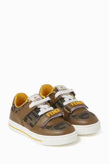 Monogram Sneakers in Leather & Jacquard