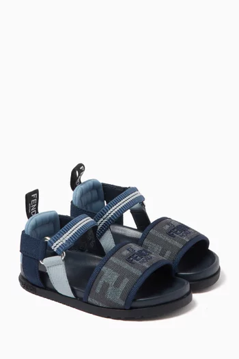 FF Logo Sandals in Jacquard