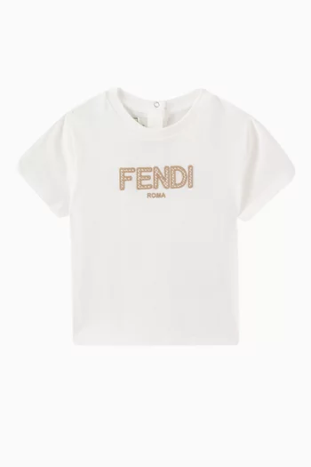 Check Logo-patch T-shirt in Cotton