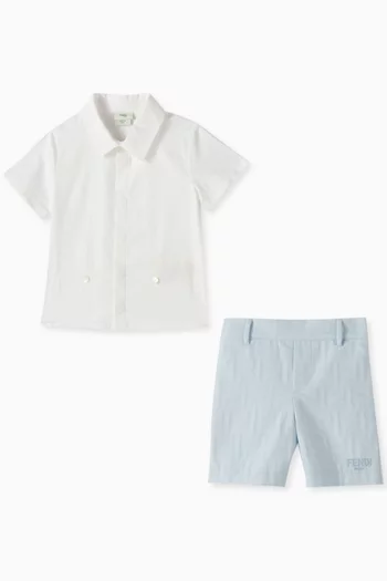 Polo Romper in Cotton-jacquard