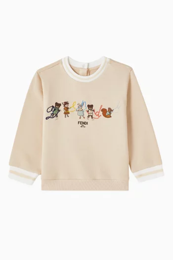 Logo-embroidered Sweatshirt in Cotton-fleece