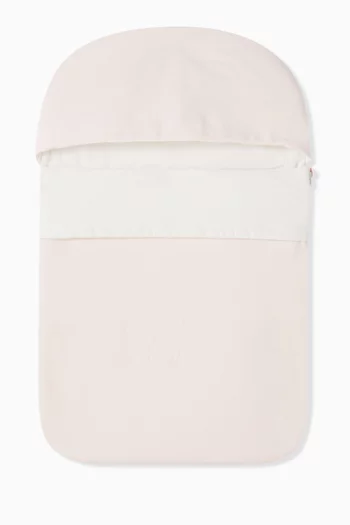 Logo-embroidered Sleeping Bag in Stretch Jersey-fleece