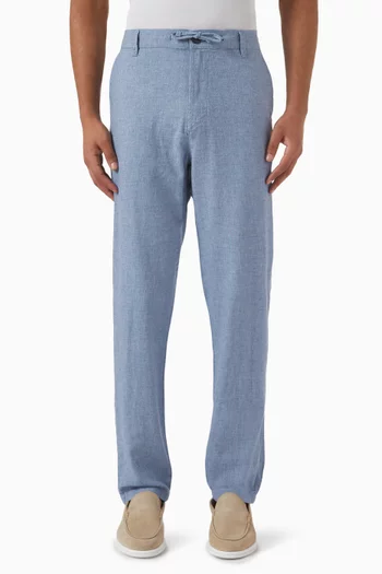 Slim Tapered Pants in Linen-blend