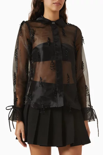 Fringed Sheer Shirt in Organza