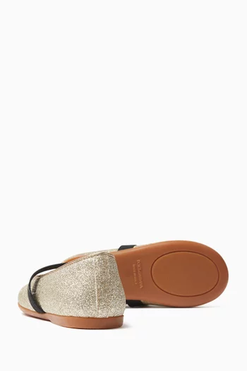Glitter Ballet Flats in Nappa Leather