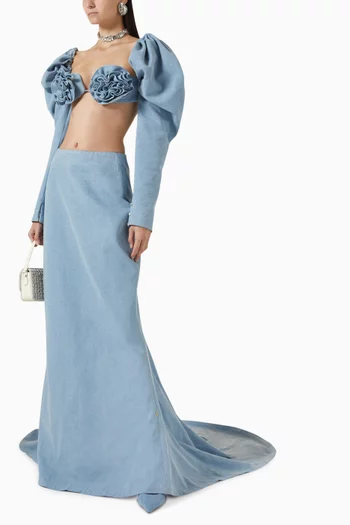 تنورة طويلة بذيل دينم