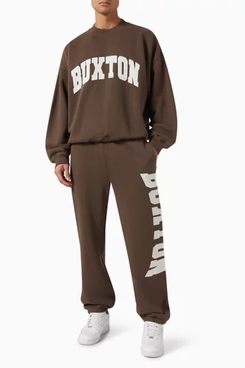 Distressed Logo-applique Sweatpants in Cotton