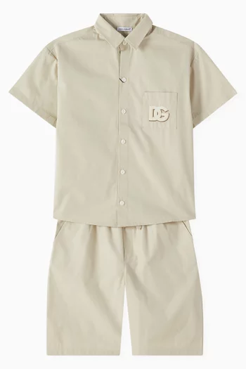 Logo-embroidered Shorts in Cotton-gabardine