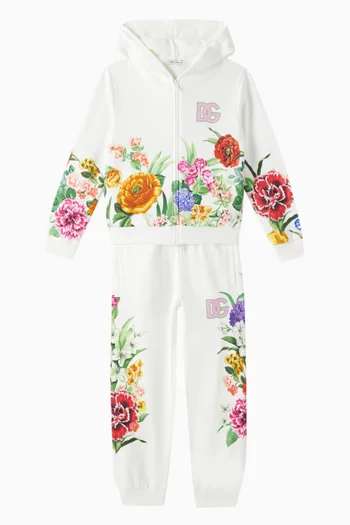 Floral Logo Sweatpants in Cotton