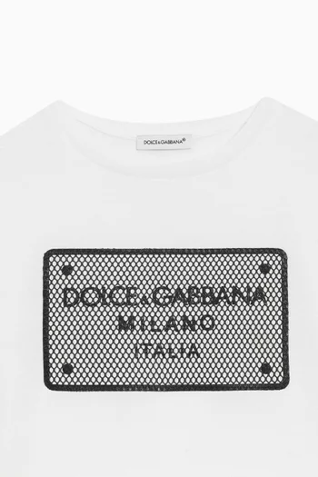Logo-tag T-shirt in Cotton