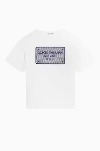 Logo-tag T-shirt in Cotton