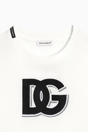 Logo-applique T-shirt in Cotton