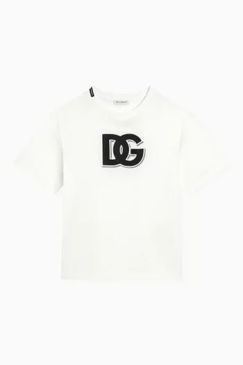Logo-applique T-shirt in Cotton