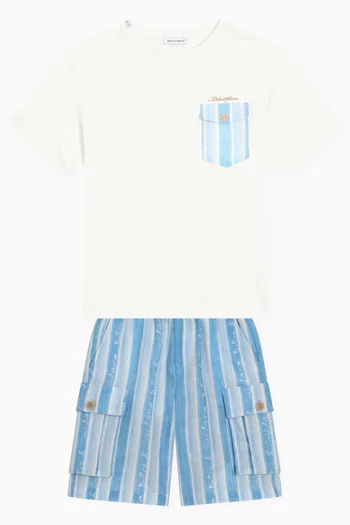 Striped Pocket T-shirt in Cotton