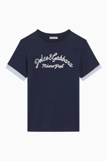 Logo-embroidered T-shirt in Cotton