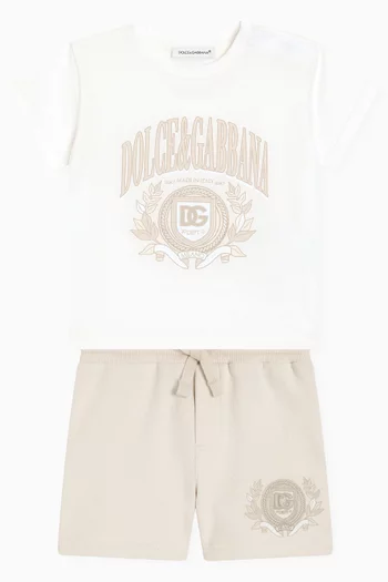 Crest Logo-embroidered Sweatshorts in Cotton-fleece