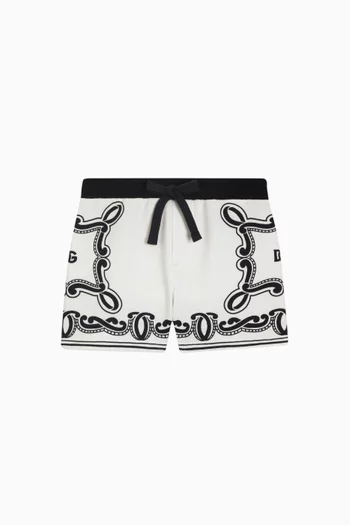 Bandana-print Sweat Shorts in Cotton