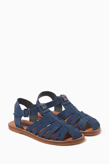 Logo-plaque Sandals in Nubuck