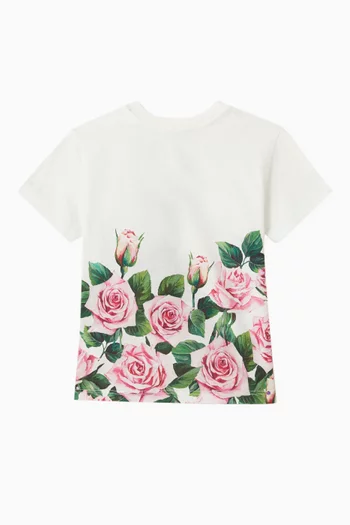 Floral-print T-shirt in Cotton