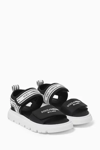 Logo Velcro Strap Sandals