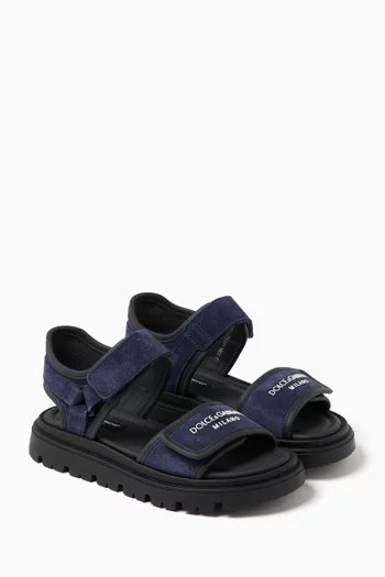 Logo Velcro Strap Sandals