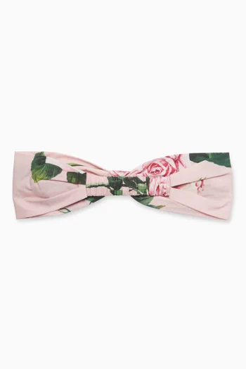 Rose-print Headband in Cotton