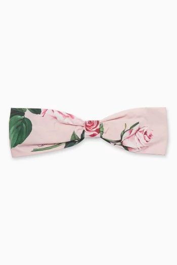 Rose-print Headband in Cotton
